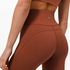 Lululemon Everlux and Mesh High-Rise Tight 25" in Dark Terracotta, size 6